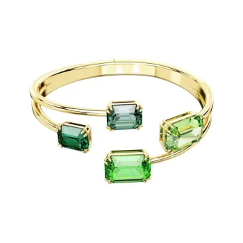 Swarovski Crystal, Gold Plated Bangles Women's Green