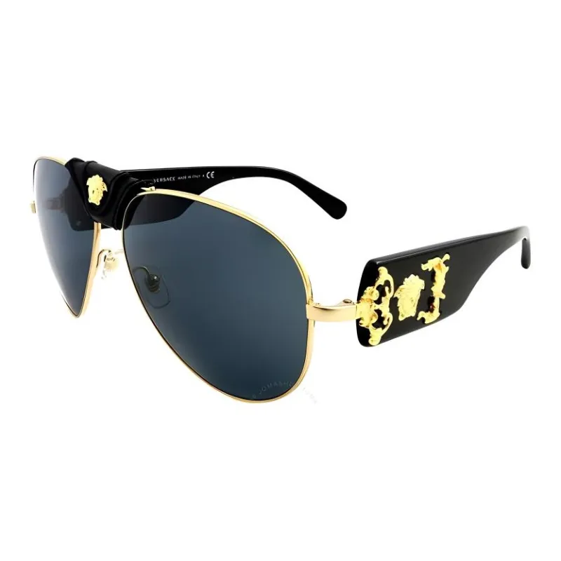 FANSIZHE Metal Aviator Sunglasses Unisex Gold-0