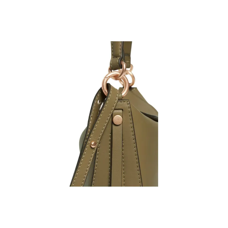 Vanessa Bruno Cow Leather Crescent Bag, Portable Crossbody Bag, Shoulder Bag Medium Size Women's Olive-3