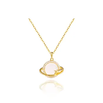 Xifeng Building Chalcedony Planet Pendant Cute And Fresh Niche Advanced Necklace Women's