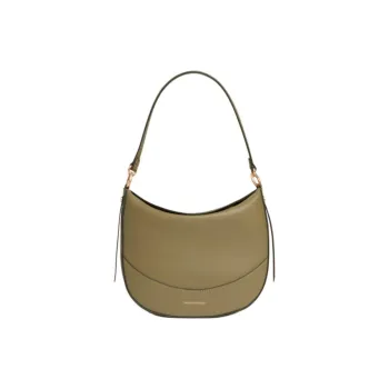 Vanessa Bruno Cow Leather Crescent Bag, Portable Crossbody Bag, Shoulder Bag Medium Size Women's Olive
