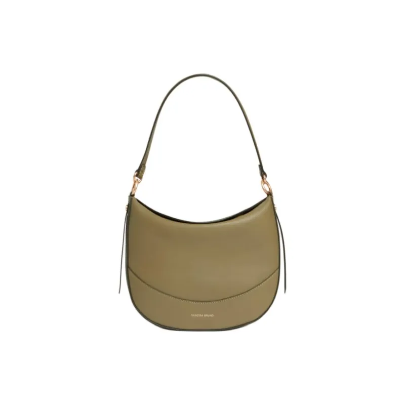 Vanessa Bruno Cow Leather Crescent Bag, Portable Crossbody Bag, Shoulder Bag Medium Size Women's Olive-0