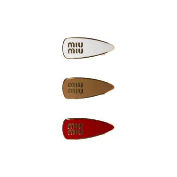 MIU MIU Brass Hair Clips Unisex White, Caramel, Red