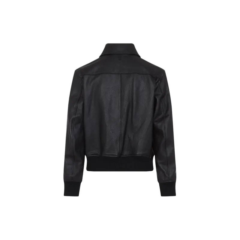 Ami Leather Zipped Jacket-1