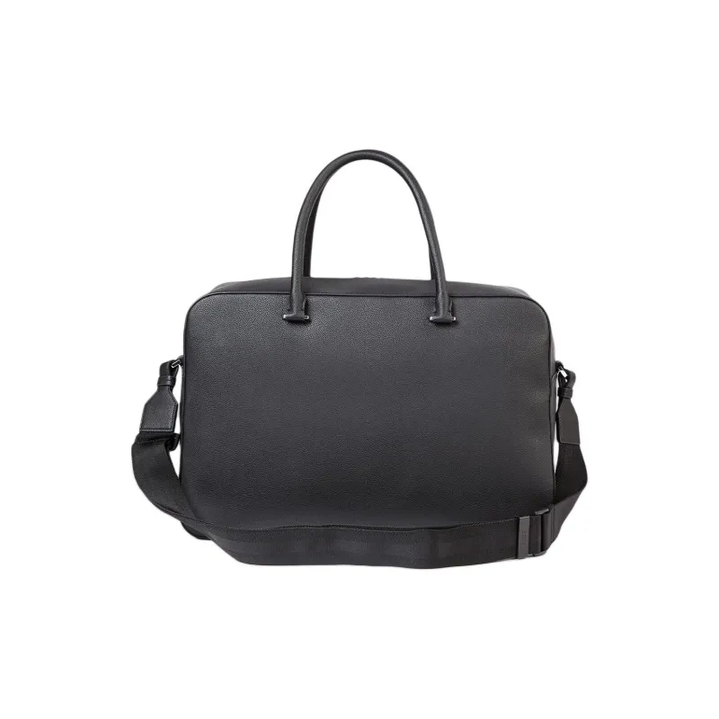 HUGO BOSS PU Polyurethane Portable One Shoulder Crossbody Briefcase Men's Black-2