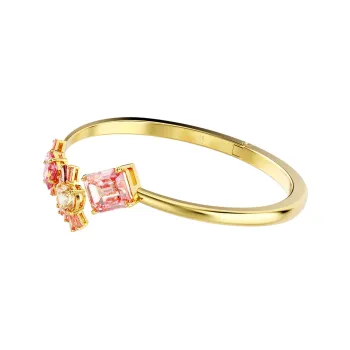 Swarovski Crystal Gold-Plated Zircon Bangles Women's Pink