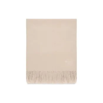 MaxMara Logo Embroidered Fringed Scarf
