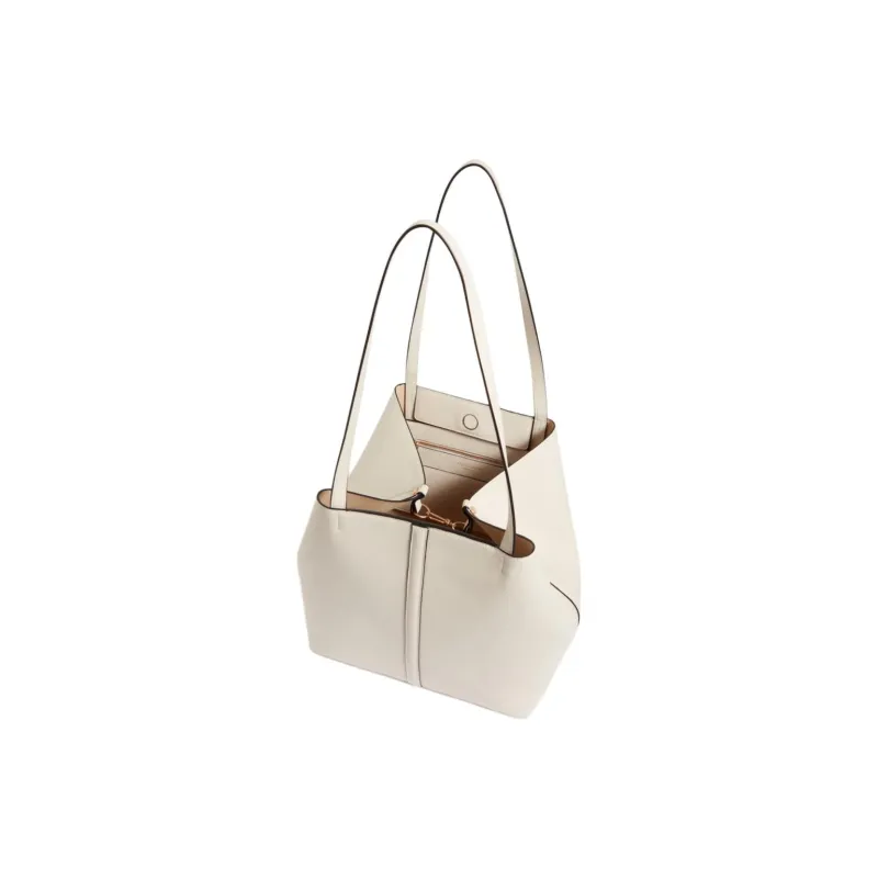 Vanessa Bruno Cow Leather Handbag, Shoulder Bag Trumpets Women's Ivory White-2