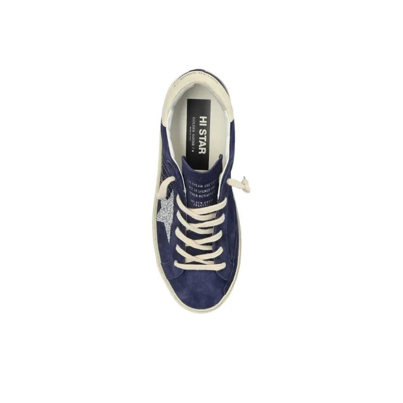 Golden Goose Hi Star Low-Top Skateboard Shoes Women's Blue-3