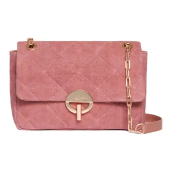 Vanessa Bruno Linen Portable Crossbody Bag, Shoulder Bag Large Size Women's Garnet Red