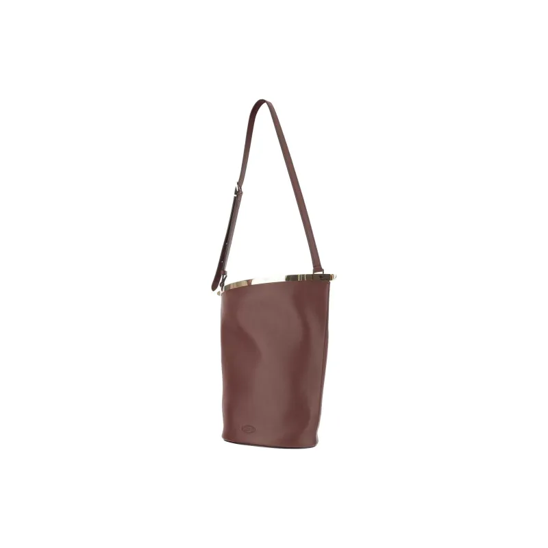 TOD'S Calfskin Bucket Bags Crossbody Bag Shoulder Bag Small Size Women's Brown-1