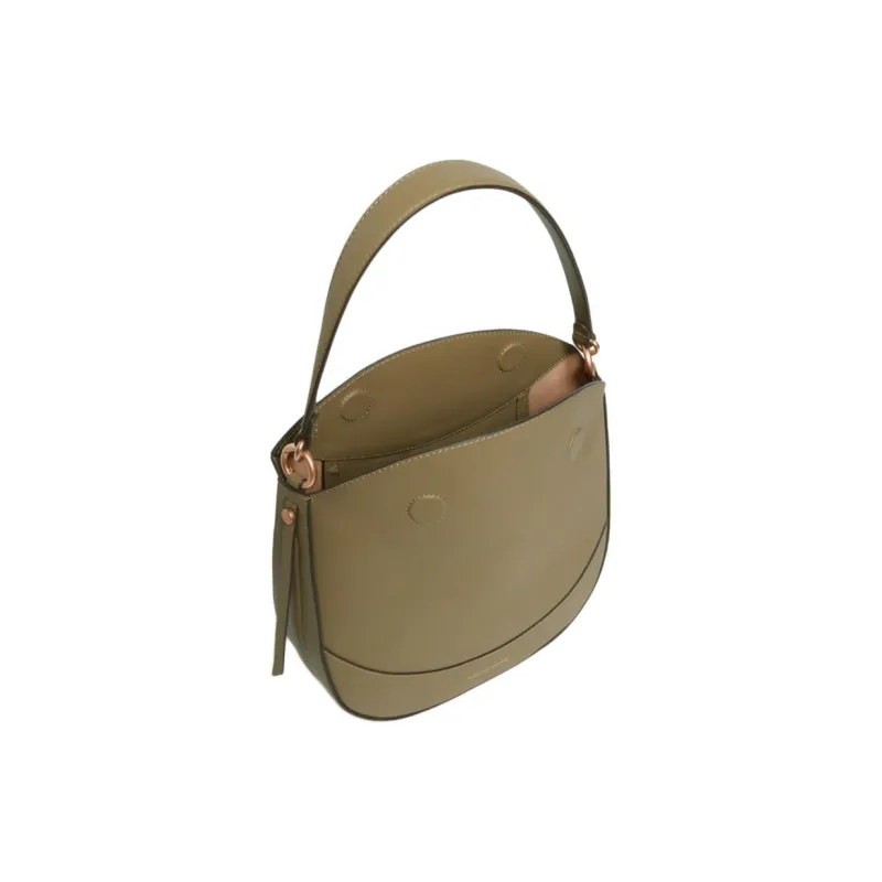 Vanessa Bruno Cow Leather Crescent Bag, Portable Crossbody Bag, Shoulder Bag Medium Size Women's Olive-2