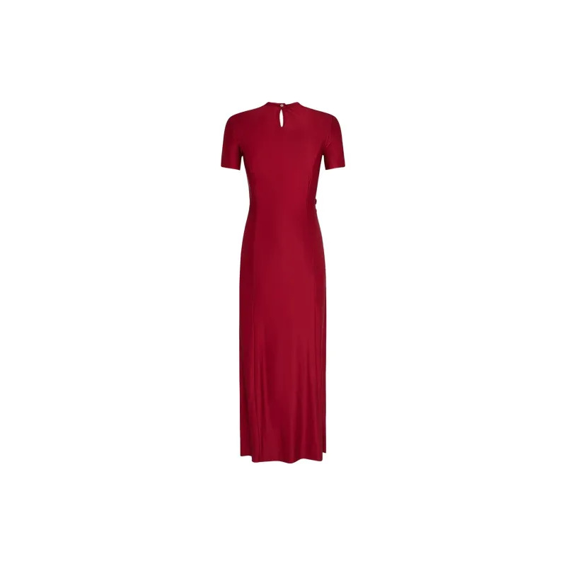 Paco Rabanne Gathered Jersey Crewneck Maxi Dress-1