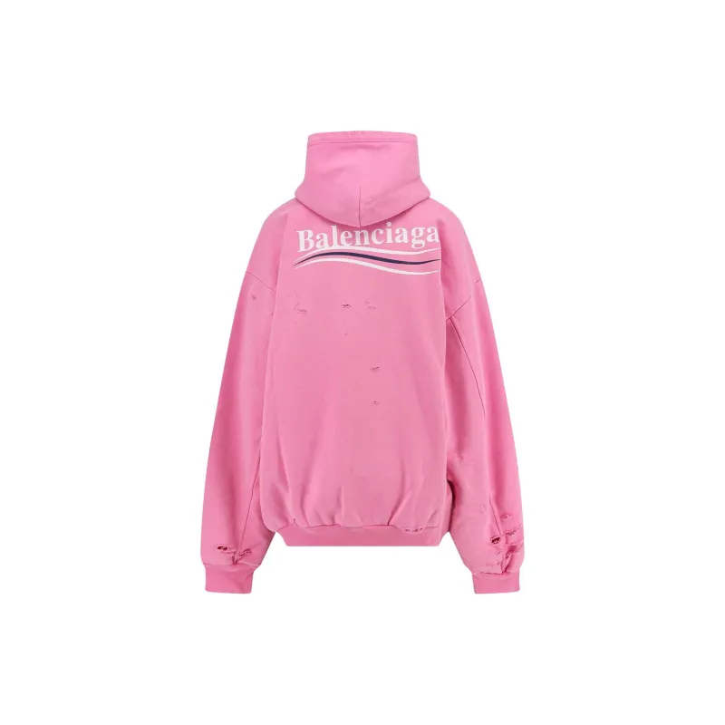 Balenciaga Logo Printed Distressed Hoodie-1