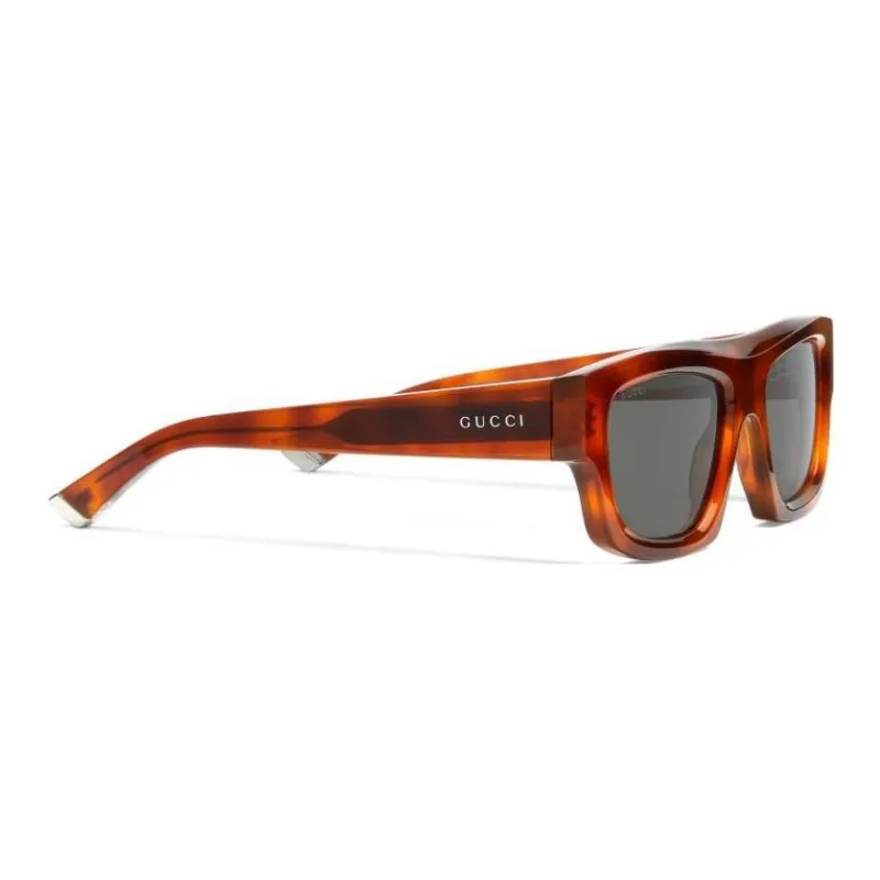 GUCCI Acetate Metal Rectangular Sunglasses Men's Tortoiseshell-1
