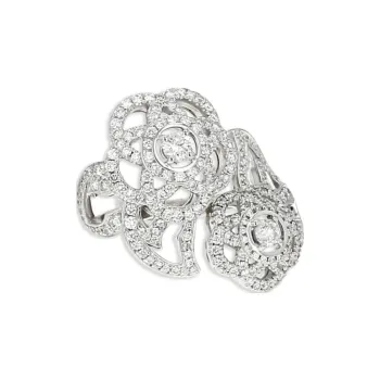CHANEL 18kt White Gold Camélia Fil Diamond Ring