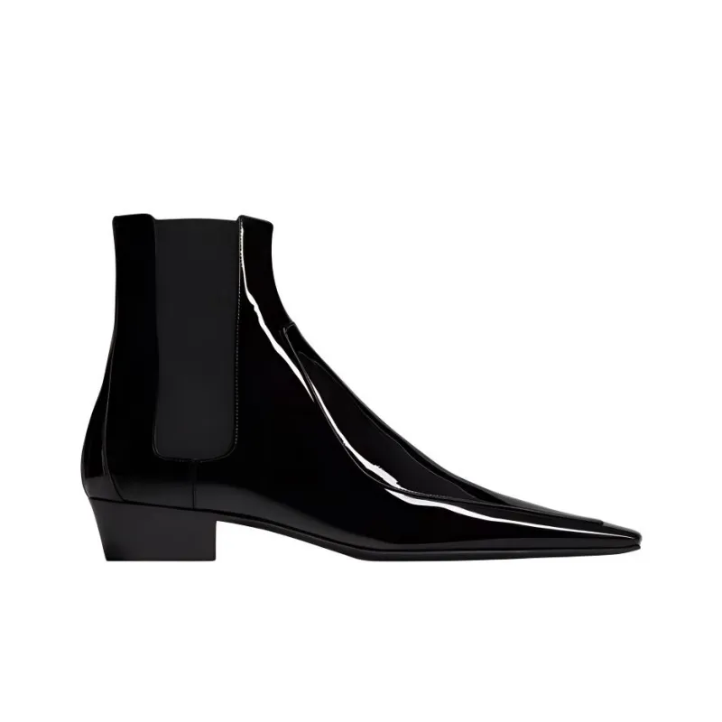 SAINT LAURENT Paolo Short Chelsea Boots Men's Black-1