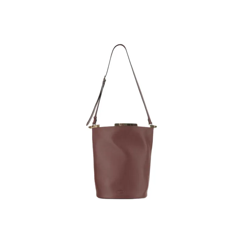 TOD'S Calfskin Bucket Bags Crossbody Bag Shoulder Bag Small Size Women's Brown-0