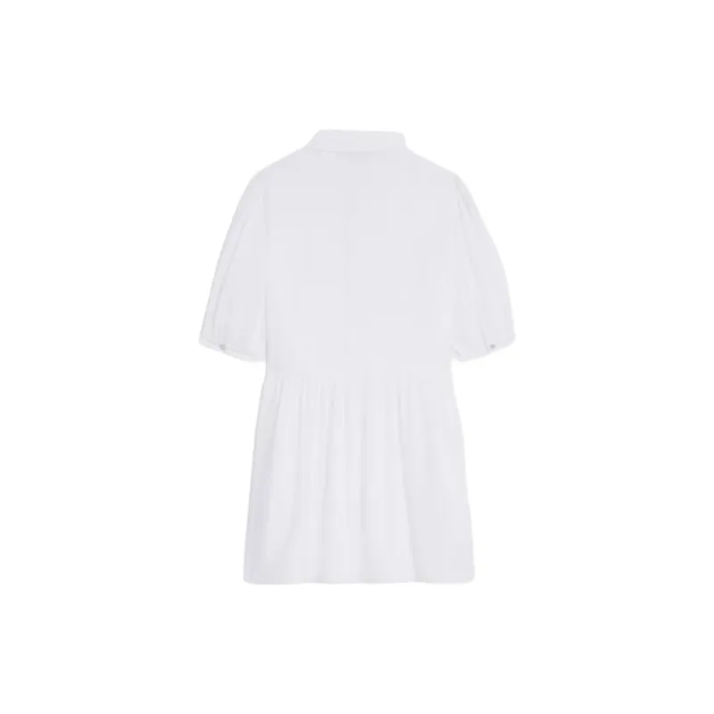 CELINE Babydoll Mini Dress In Striped Cotton Voile-1
