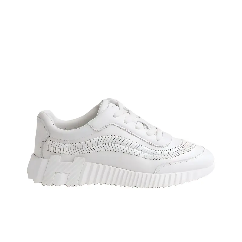 HERMES Bouncing Low Top Casual Shoes Women's White-1