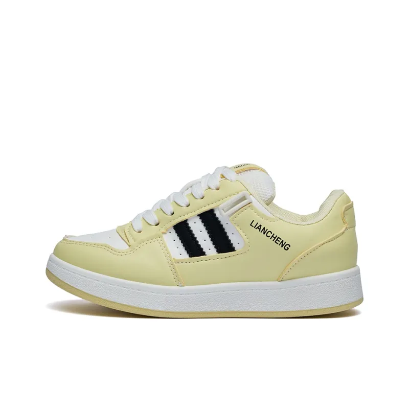 Fawn Miri Anti Slip And Wear Resistant Height Increasing Low Top Skateboard Shoes Women's Light White Yellow-0