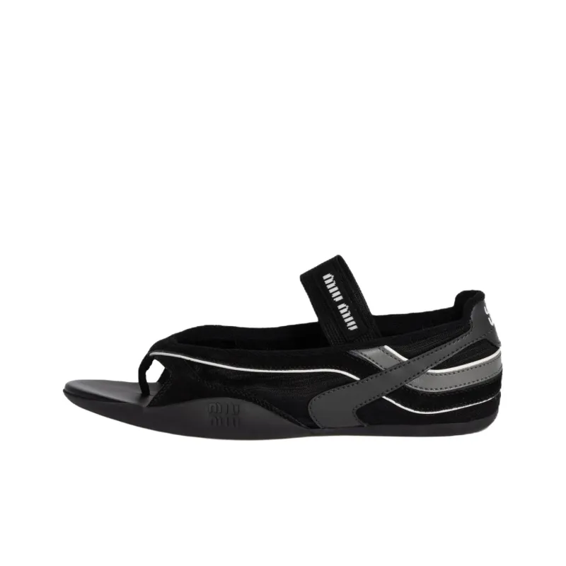 MIU MIU Gymnasium Ss25 Spring Summer Collection One Strap Sandals Women's Black-0