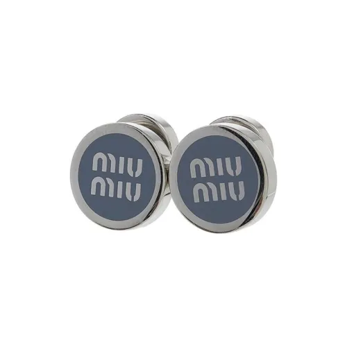 MIU MIU Enamel Metal Earrings Women's Blue