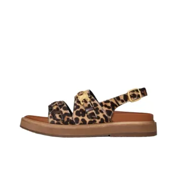 CELINE Strap Sandals Women's Leopard Print