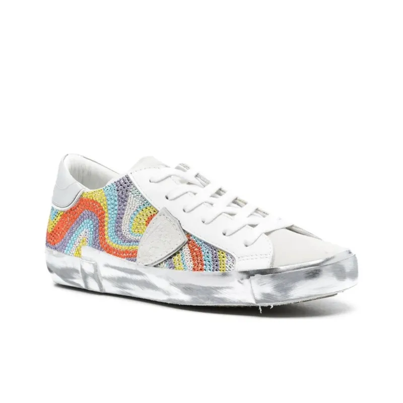 PHILIPPE MODEL Prs Low Top Skateboard Shoes Unisex Silver-1