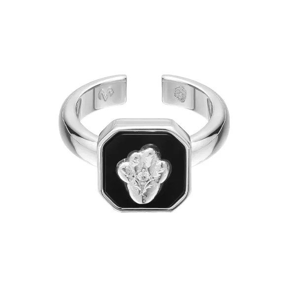 BABAMA White Gold Plated Copper Ring Open Ring Unisex-4