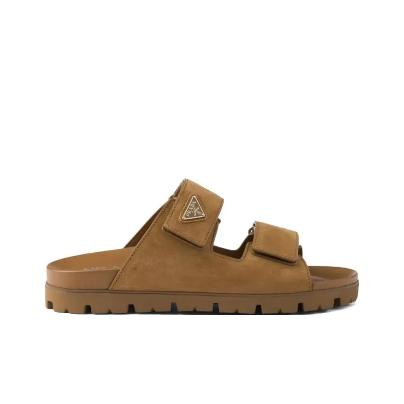 PRADA Slip Resistant Slide Slippers Men's Umber-1
