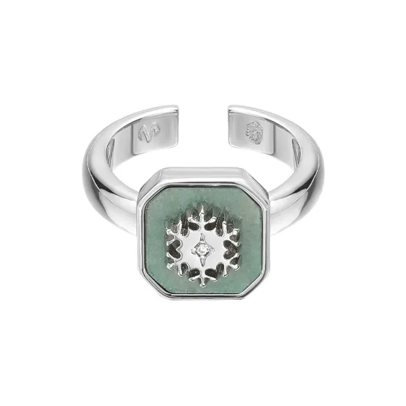 BABAMA White Gold Plated Copper Ring Open Ring Unisex-0