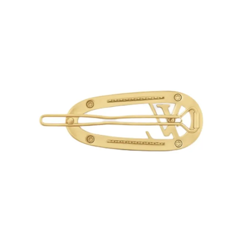 LOUIS VUITTON Metal Hair Clips Unisex Gold-2