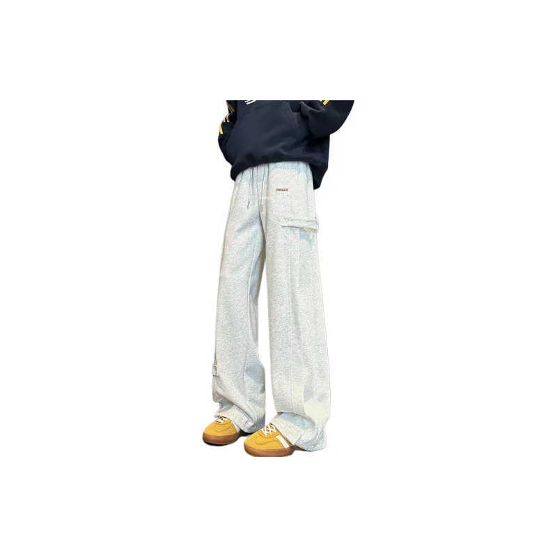 HOKLV Knitted Sports Pants Unisex White Heather Gray-2