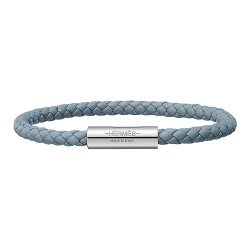 HERMES Calfskin Bracelets Men's Linen Blue