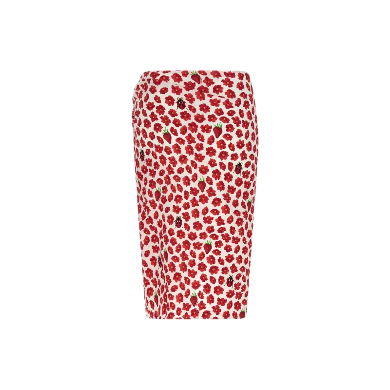 VERSACE Strawberry Garden Printed Skirt-1