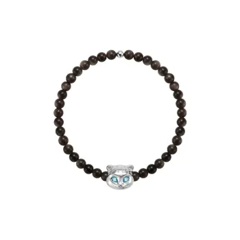 BABAMA Obsidian Beaded Bracelet, Cute Tiger Unisex