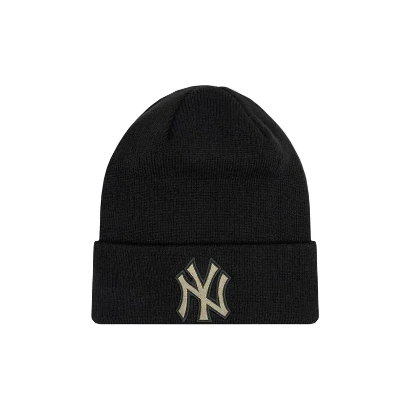 New Era Acrylic, Acrylic, Metal Beanies Unisex Black-0