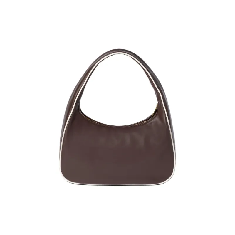MIU MIU Wander Series Calfskin Handbag Shoulder Bag Women's Briarwood With White Accents-2