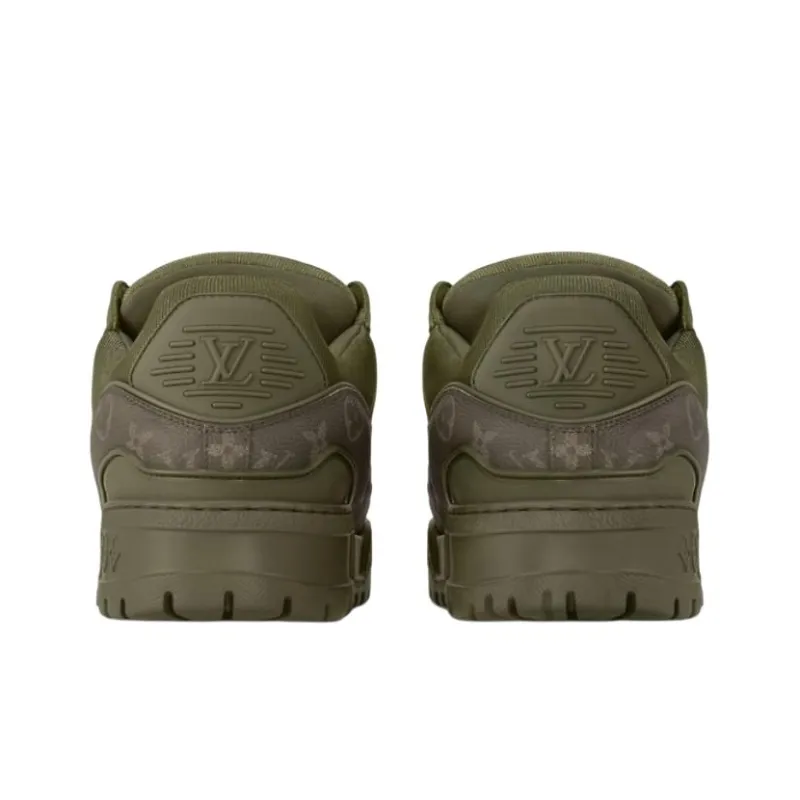 LOUIS VUITTON Low-Top Skateboard Shoes Men's Army Green-4