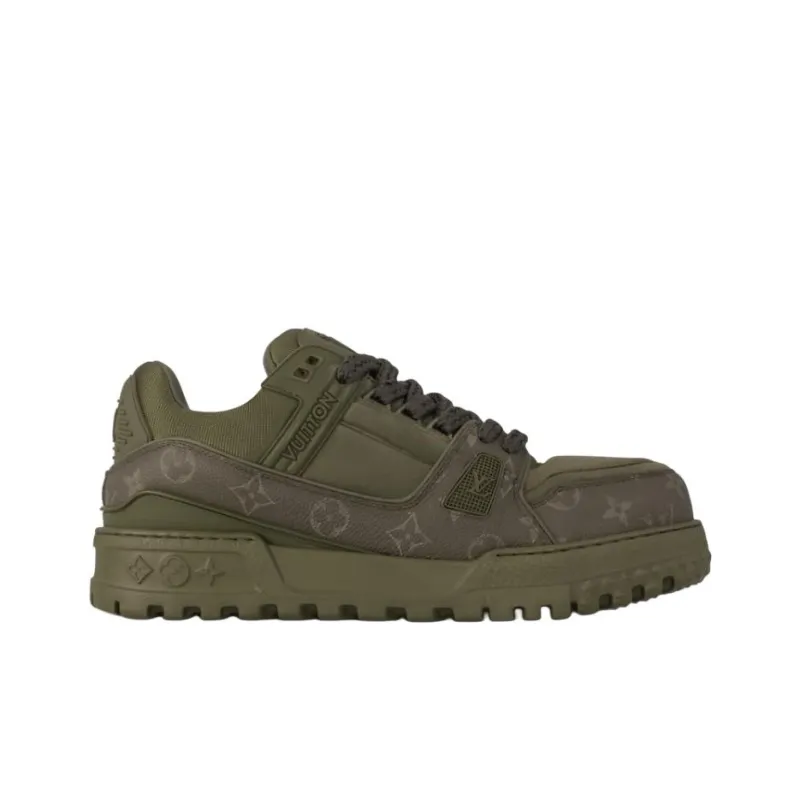 LOUIS VUITTON Low-Top Skateboard Shoes Men's Army Green-1