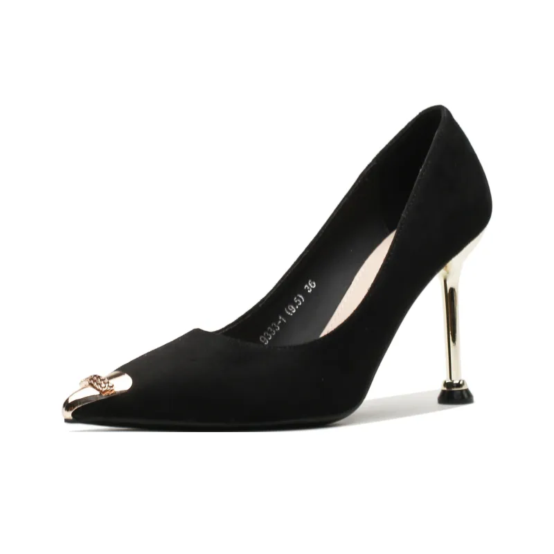 QITUMAUL High Heels Women's Gold-0