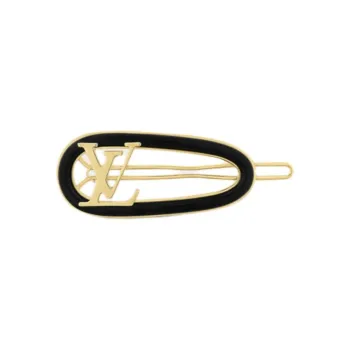 LOUIS VUITTON Metal Hair Clips Unisex Gold