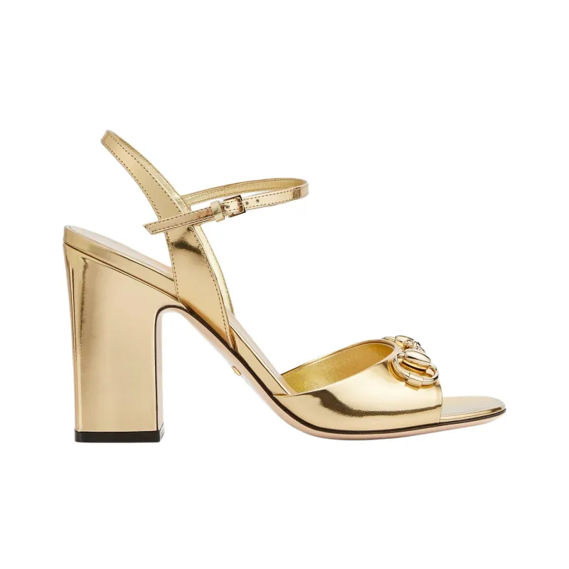 GUCCI Horsebit One Strap Sandals 9.4cm Women's Gold-1