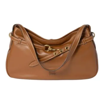 MIU MIU Aventure Calfskin Handbag, Shoulder Bag Women's Brandy