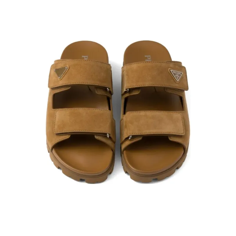 PRADA Slip Resistant Slide Slippers Men's Umber-4