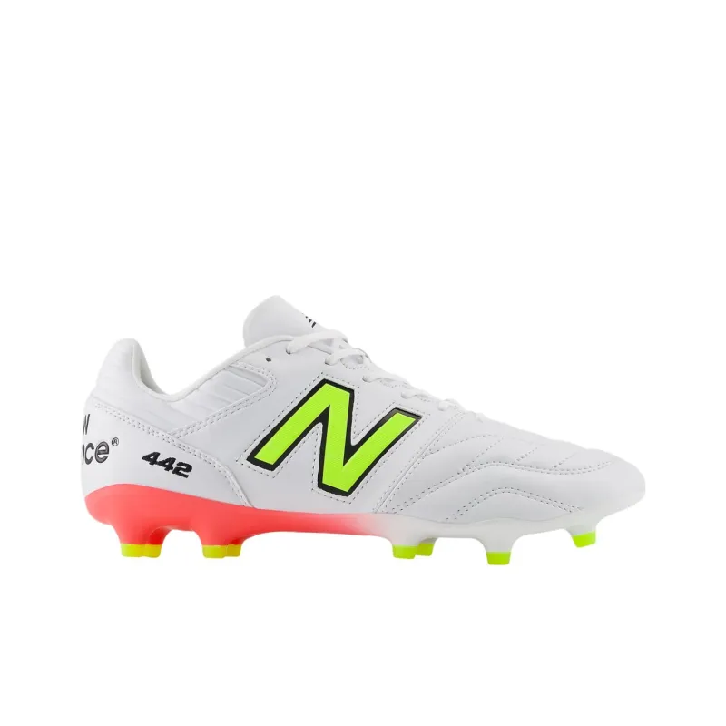 New Balance 442 Pro Fg V2 White Energy Red Hi Lite-1