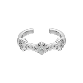 BABAMA White Gold-Plated Copper Rings Unisex