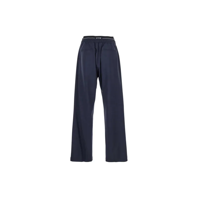 MSGM Logo Waistband Drawstring Trousers-1