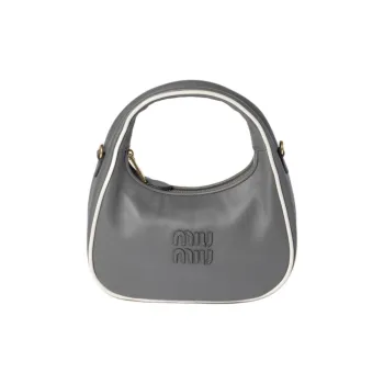 MIU MIU Wander Series Calfskin Shoulder Bag, Crossbody Bag, Handbag Women's Marble Gray & White